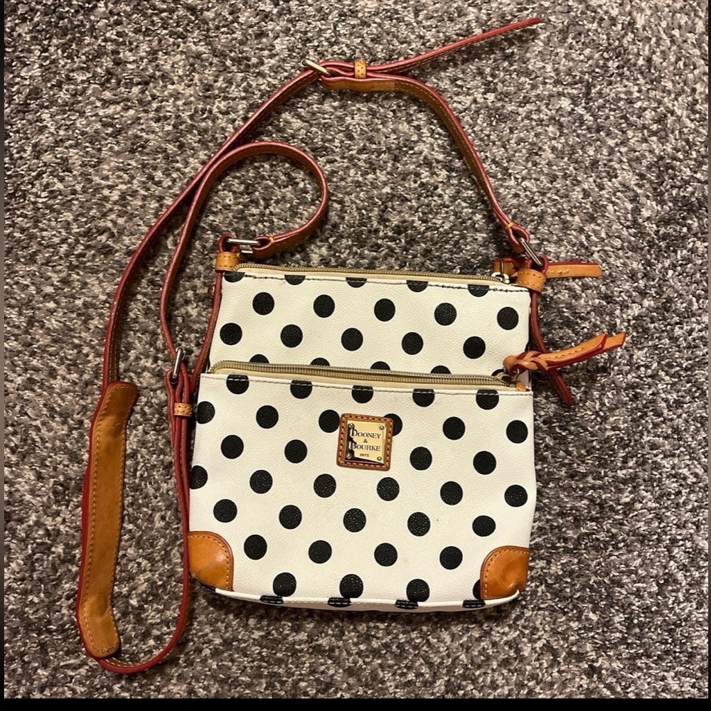 Dooney & Bourke Purse Black & White Polka Dot